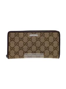 GUCCI◆長財布/キャンバス/BRW/総柄/レディース/※角スレ有