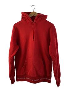 Supreme◆15AW Logo Rib Hooded Sweatshirt リブロゴ パーカー/L/RED