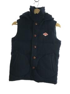 DANTON* down vest /34/ wool / navy /16a-fa-001/BEAMS/... button / hood / wool sphere 