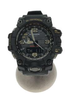 CASIO◆ソーラー腕時計・G-SHOCK/デジアナ/ラバー/BLK/BLK