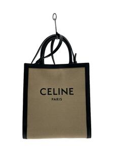 CELINE◆スモール バーティカル カバ/ショルダーバッグ/キャンバス/WHT