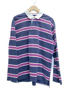 TOMMY HILFIGER◆長袖シャツ/L/コットン/NVY/ストライプ/2215130