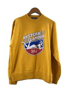 HYSTERIC GLAMOUR◆23AW/GIRLS CLUBスウェット/L/コットン/イエロー/02233CS11