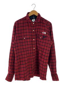 THE NORTH FACE◆長袖シャツ/XL/ウール/RED/チェック/NR62230