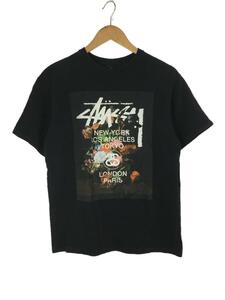 STUSSY◆Tシャツ/M/コットン/BLK/プリント