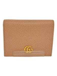 GUCCI◆2つ折り財布/レザー/PNK/無地/レディース/456126 0416