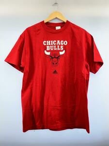 adidas◆Tシャツ/L/コットン/RED/レッド/赤/シカゴブルズ/CHICAGO bulls