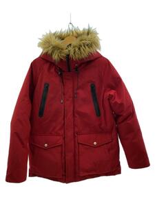 Schott◆HOODED DOWN JACKET/ダウンジャケット/S/ポリエステル/RED/無地/3152034