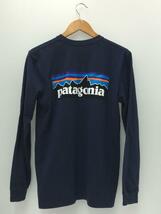 patagonia◆長袖Tシャツ/S/ポリエステル/NVY/無地/39161FA18_画像2