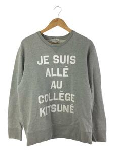 MAISON KITSUNE◆スウェット/XL/コットン/GRY/JE SUIS ALLE AU COLLEGE KITSUNE SWEATER