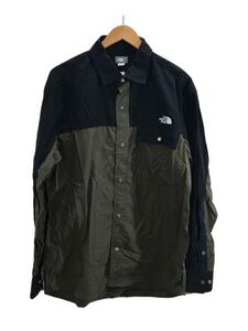 THE NORTH FACE◆L/S NUPTSE SHIRT_ロングスリーブヌプシシャツ/XL/ナイロン/KHK/無地