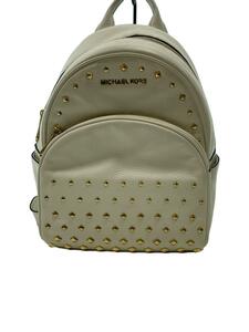 MICHAEL KORS◆リュック/レザー/WHT/35T8GAYB2L/ABBEY MD STUDDED BACKPACK/ホワイト