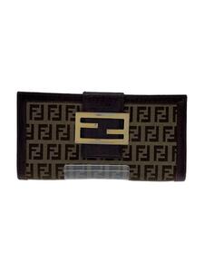 FENDI◆長財布/キャンバス/BRW/レディース