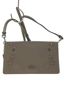 COACH◆長財布/レザー/BEG/無地/レディース