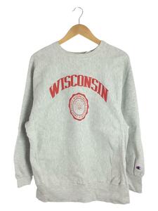 Champion◆RW/90s/WISCONSIN/アーチロゴ/スウェット/XL/コットン/GRY