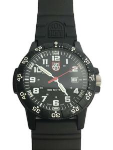 LUMINOX◆クォーツ腕時計/アナログ/ラバー/BLK/BLK/0320-1GBq H-3 LX