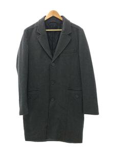 ZARA MAN◆ウールコート/キルティングライナー/ステンカラーコート/40/GRY/無地