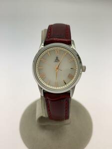 LANCETTI* solar wristwatch / analogue / leather /WHT/BRW/SS/LT-6864