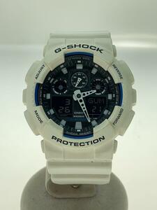 CASIO◆クォーツ腕時計・G-SHOCK/デジアナ/ラバー/WHT/WHT