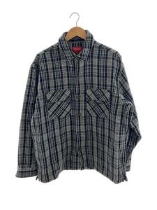 Supreme◆22AW/heavy flannel shirt/長袖シャツ/L/コットン/ブラック