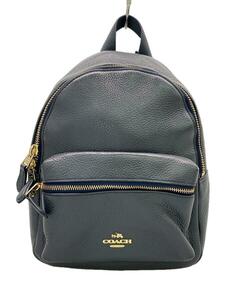 COACH◆ミニチャーリー_ブラック/レザー/NVY/F38263