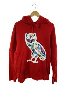 OCTOBERS VERY OWN(OVO)◆×PLAYBOY/フクロウ/プリント/パーカー/XL/コットン/RED