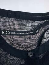 NICO nicholson&nicholson◆シースルー/長袖ブラウス/36/コットン/BLK/無地_画像3