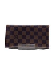 LOUIS VUITTON◆ポルト・カルト・クレディ・円_ダミエ・エベヌ_BRW/PVC/BRW/メンズ