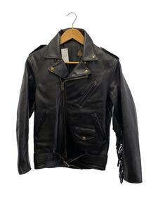  double rider's jacket /S/ cow leather /BLK/ plain /KKB002