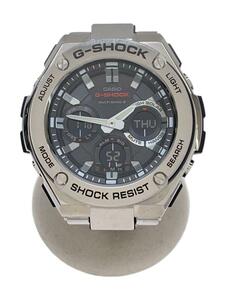 CASIO◆ソーラー腕時計・G-SHOCK/デジアナ/ステンレス/SLV/SLV/SS