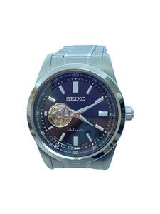 SEIKO◆自動巻腕時計/アナログ/ステンレス/BLK/シルバー/SS/4R38-02A0