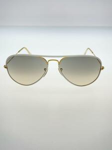 Ray-Ban◆AVIATOR/アビエーター/サングラス/ウェリントン/プラスチック/WHT/GRY/メンズ/RB3125