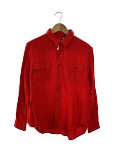 Levi’s◆SHORTHORN SHIRT FLAME SCARLET/シャツ/M/コットン/RED/無地