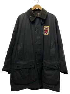 Barbour◆90s/BORDER/オイルドジャケット/3クラウン/ワッペン付/ジャケット/XL/コットン/ブラック