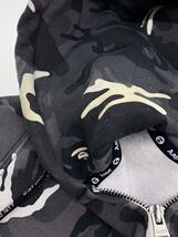 A BATHING APE◆ジップパーカー/S/コットン/BLK/カモフラ/AAPSWMF3067XX_画像6