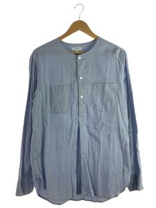 Engineered Garments◆プルオーバーシャツ/ノーカラー/長袖シャツ/L/コットン/BLU/ストライプ