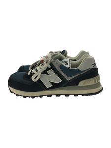 NEW BALANCE◆ニューバランス/ML574/24.5cm/NVY/スウェード