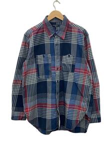 Engineered Garments◆Work Shirt -Twill Plaid-Navy/Gray/Red/ワークシャツ/長袖シャツ/M/コットン