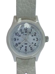 TIMEX◆クォーツ腕時計/アナログ/レザー/WHT/194366018509