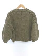 CLANE◆DOME HAND KNIT TOPS/セーター(厚手)/2/アクリル/BRW/無地/13106-2022_画像2