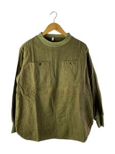 MILITARY◆長袖Tシャツ/1/KHK/無地/ハンガリー軍/モックネックフランネルプルオーバー