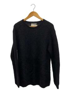 yohji yamamoto POUR HOMME◆HAND BRUSHED ROUND NECK KINT/セーター(厚手)/3/モヘア/ブラック