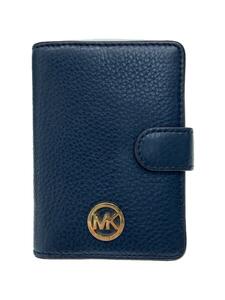 MICHAEL KORS◆カードケース/レザー/BLU/無地/レディース