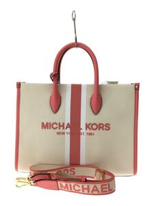 MICHAEL KORS◆MIRELLA EW/トートバッグ/キャンバス/WHT/35S3G7ZT2C