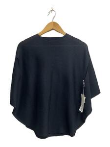 me ISSEY MIYAKE◆LIP KNIT/長袖カットソー/-/ポリエステル/BLK/MI23KK522