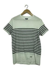 ARMANI JEANS◆Tシャツ/L/コットン/ホワイト/ボーダー/アルマーニジーンズ