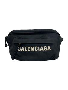 BALENCIAGA◆WHEEL BELT PACK/ウエストバッグ/ポリエステル/BLK/533009/スレ・ヨゴレ有