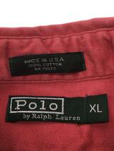 POLO RALPH LAUREN◆USA製/緑タグ/長袖シャツ/XL/コットン/RED/無地_画像3