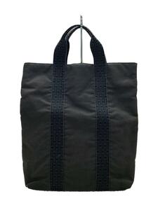 HERMES◆トートバッグ/キャンバス/GRY/エールラインカバス