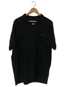 POLO GOLF◆USA製/ポロシャツ/XL/ナイロン/BLK